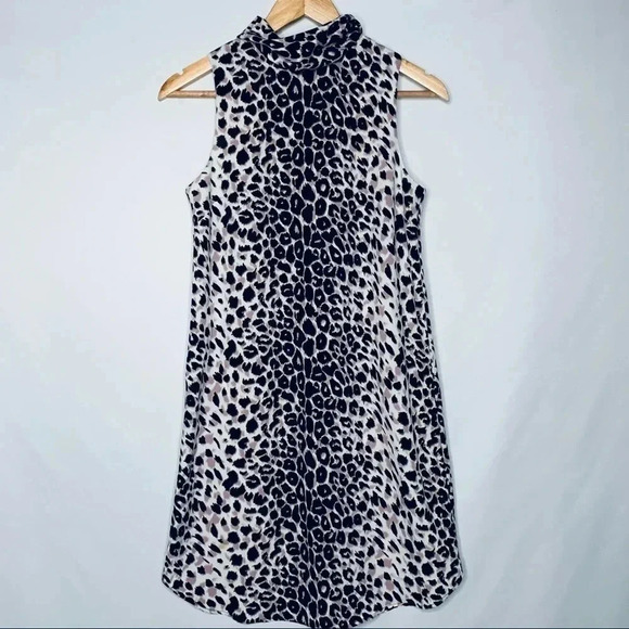 TOPSHOP Leopard Print Sleeveless Tunic Dress Size 4 - Picture 4 of 13